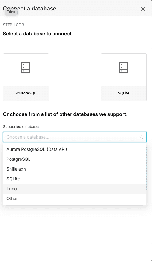 ステップ 3: Apache Superset で Trino を設定する — Superset (5)