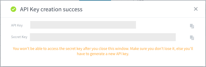 ステップ 2: API キーとシークレットキーを生成する — Superset (3)