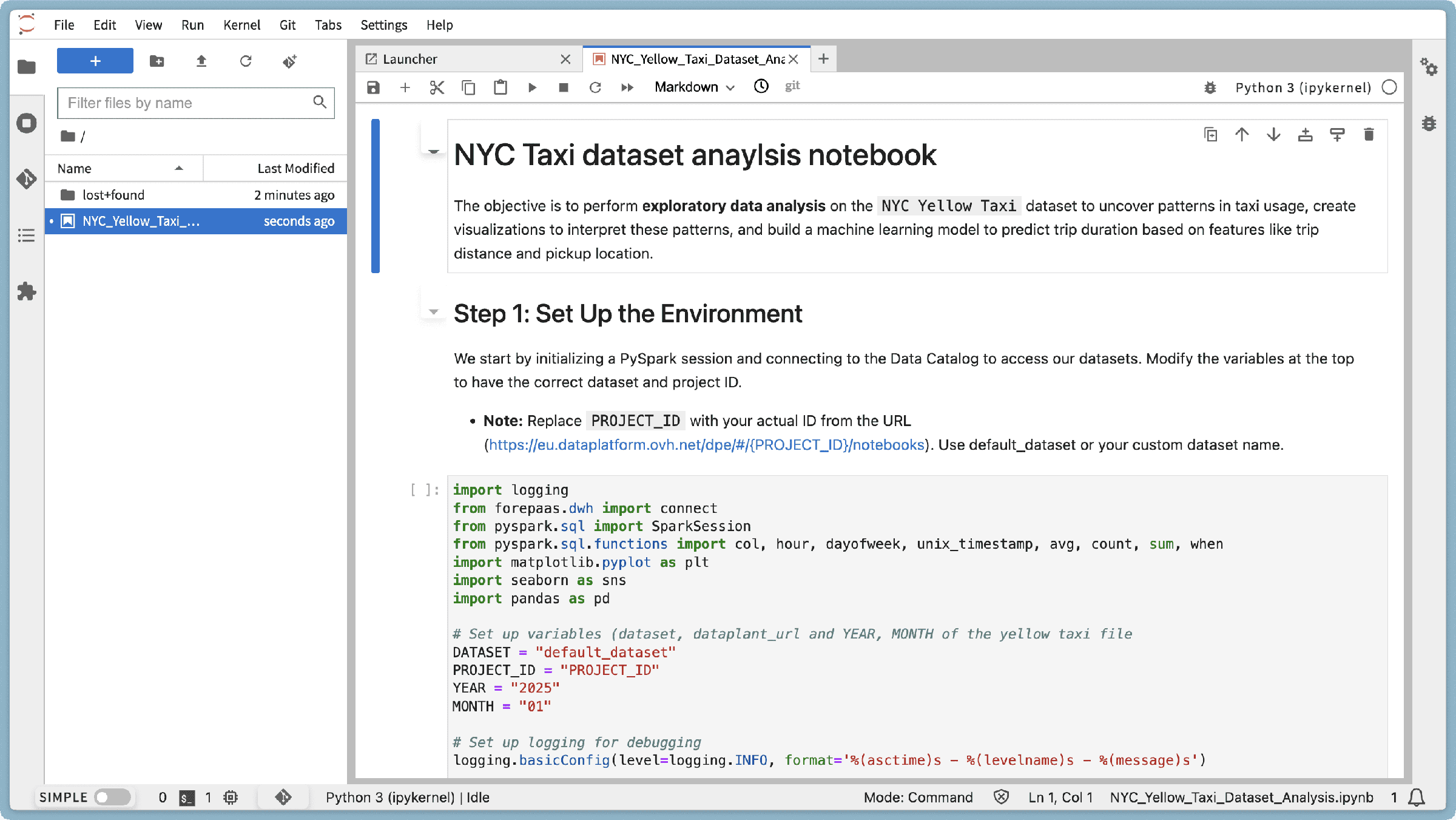 PySpark Notebook Walkthrough — Nyc taxi step
