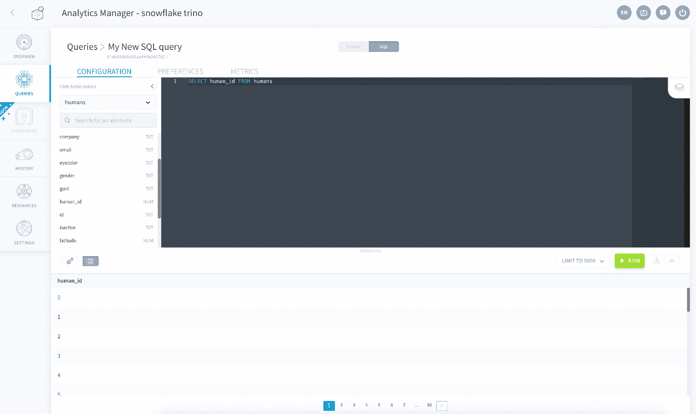 Write queries in the SQL editor — Sql overview