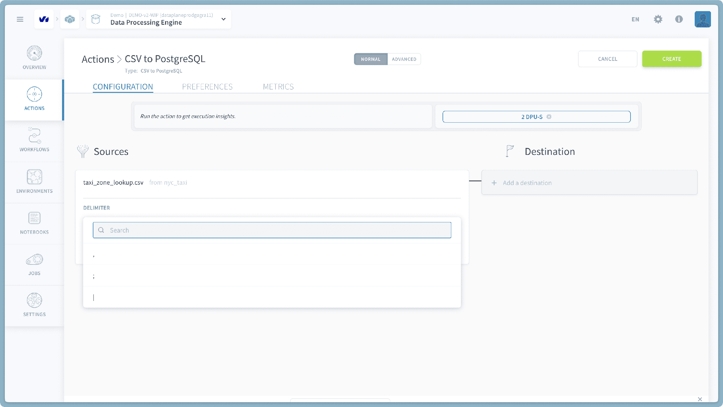 転送するCSVファイルの選択 — Csv to postgresql (2)