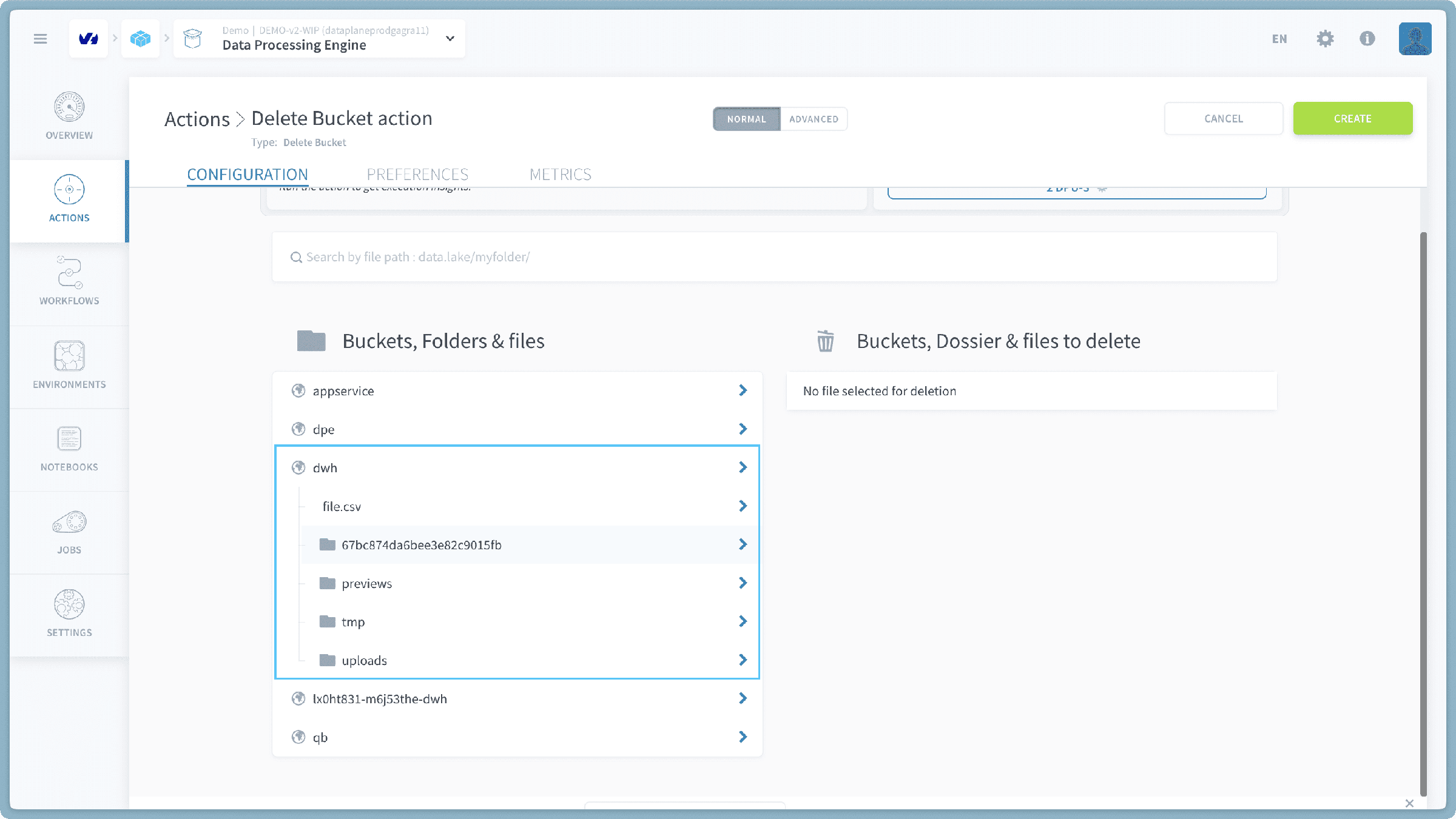 Choose items for deletion — Delete bucket action (2)