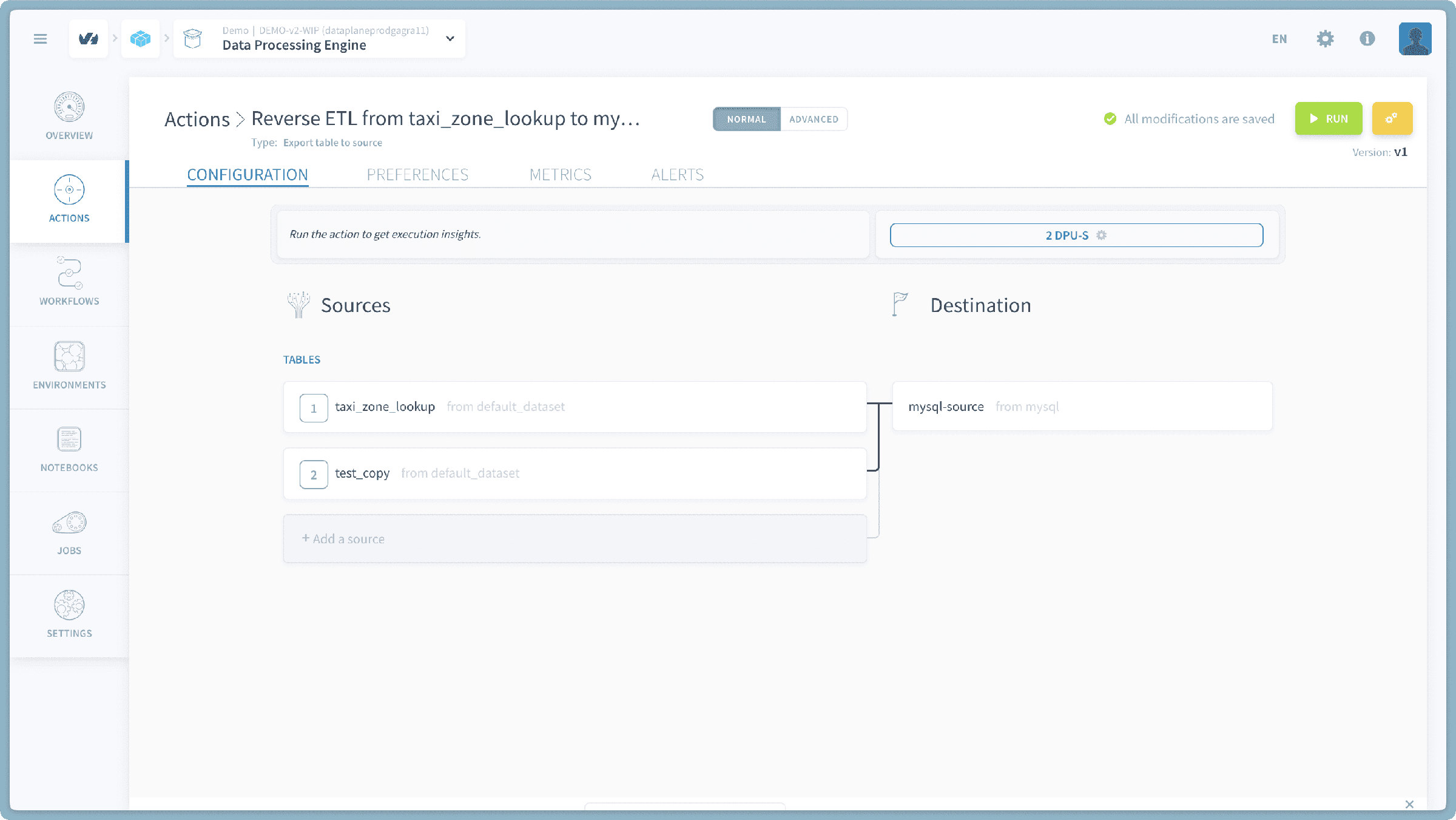 Select Destination Source — Export table (2)