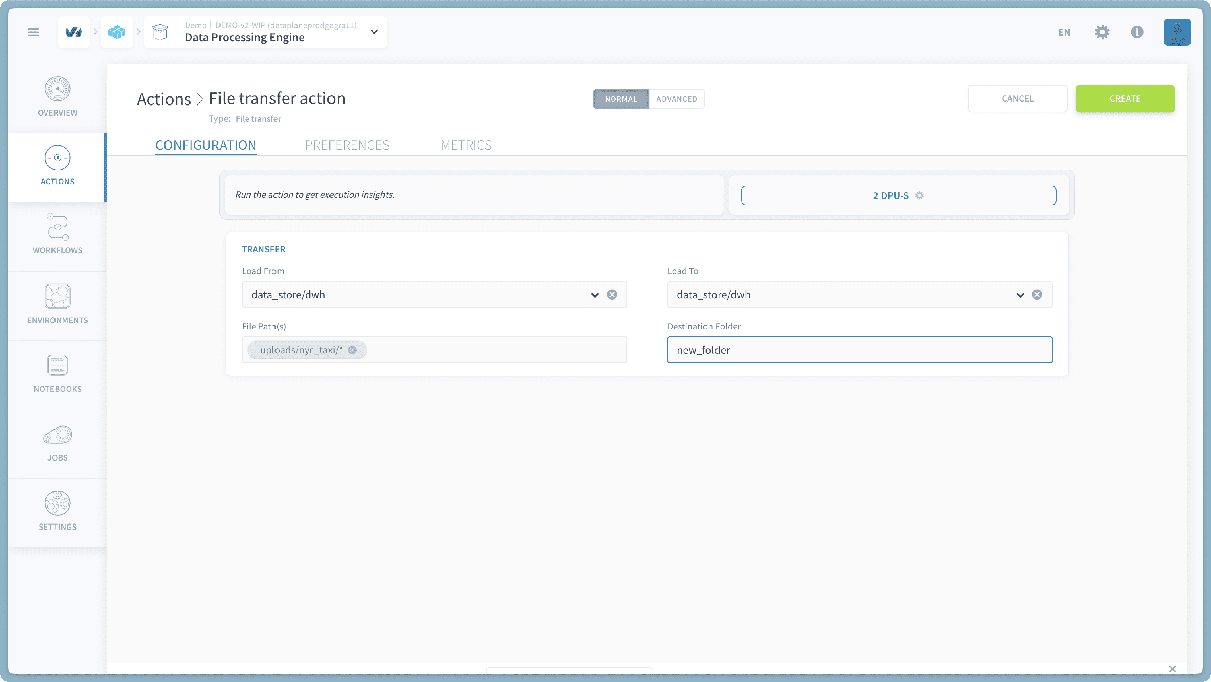 Specify Destination Bucket — File transfer (3)