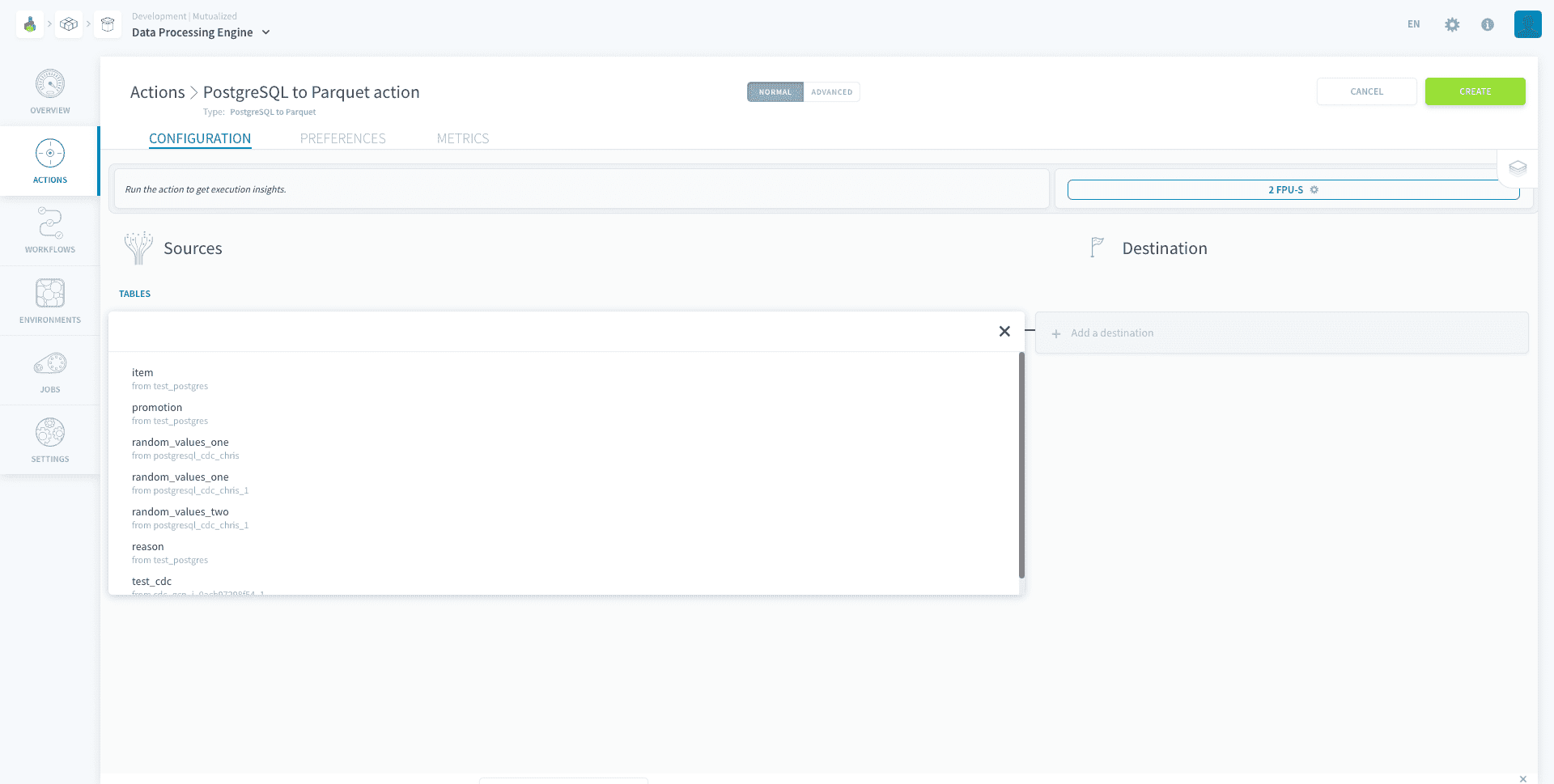 Choose a source and a destination — Select source