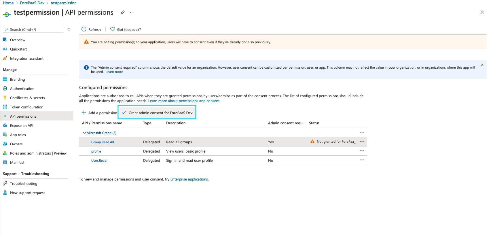 App registration
