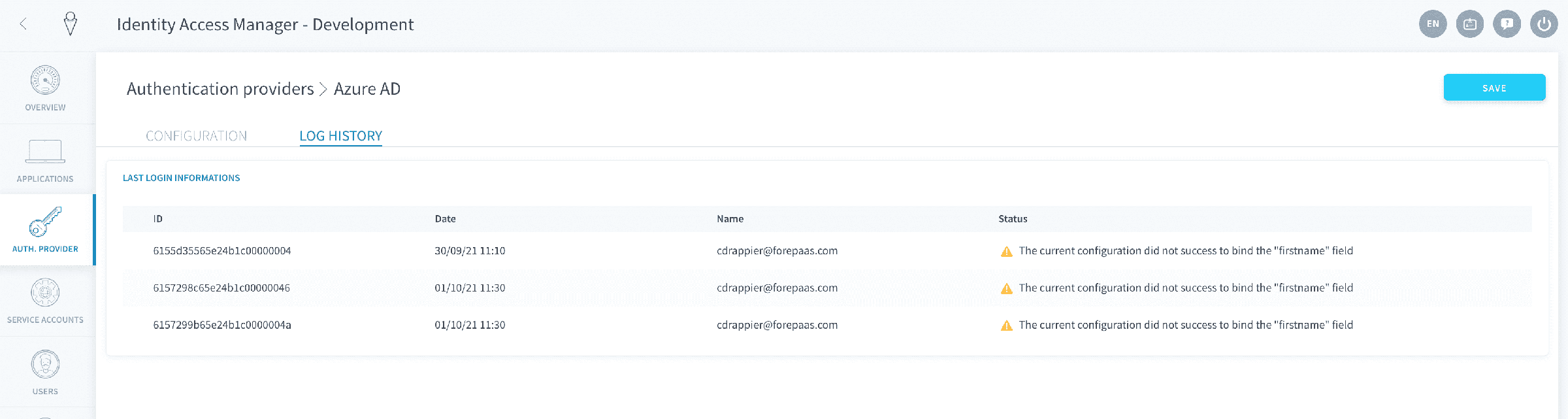 Bindings — Azure logs