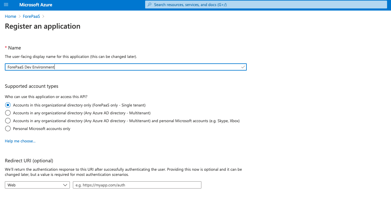 App registration