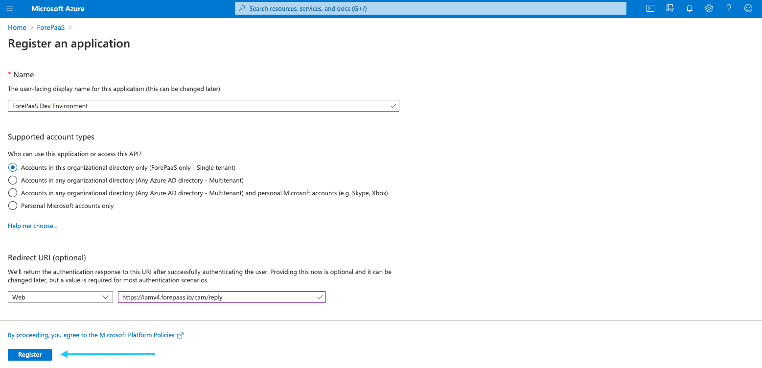 App registration